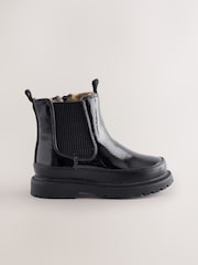 Black Patent Chunky Chelsea Ankle Boots - Image 2 of 5