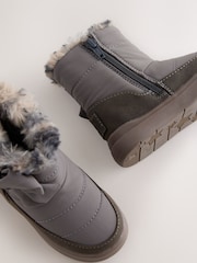 Grey Water Repellent Quilted Bow Boots - Image 10 of 10