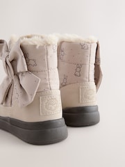 Neutral Bunny Water Repellent Quilted Bow Boots - Image 3 of 6