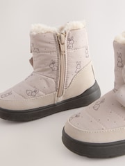 Neutral Bunny Water Repellent Quilted Bow Boots - Image 5 of 6