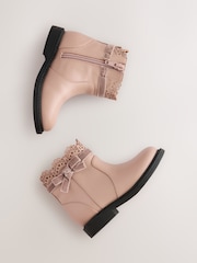Mink Brown Chelsea Bow Ankle Boots - Image 3 of 6