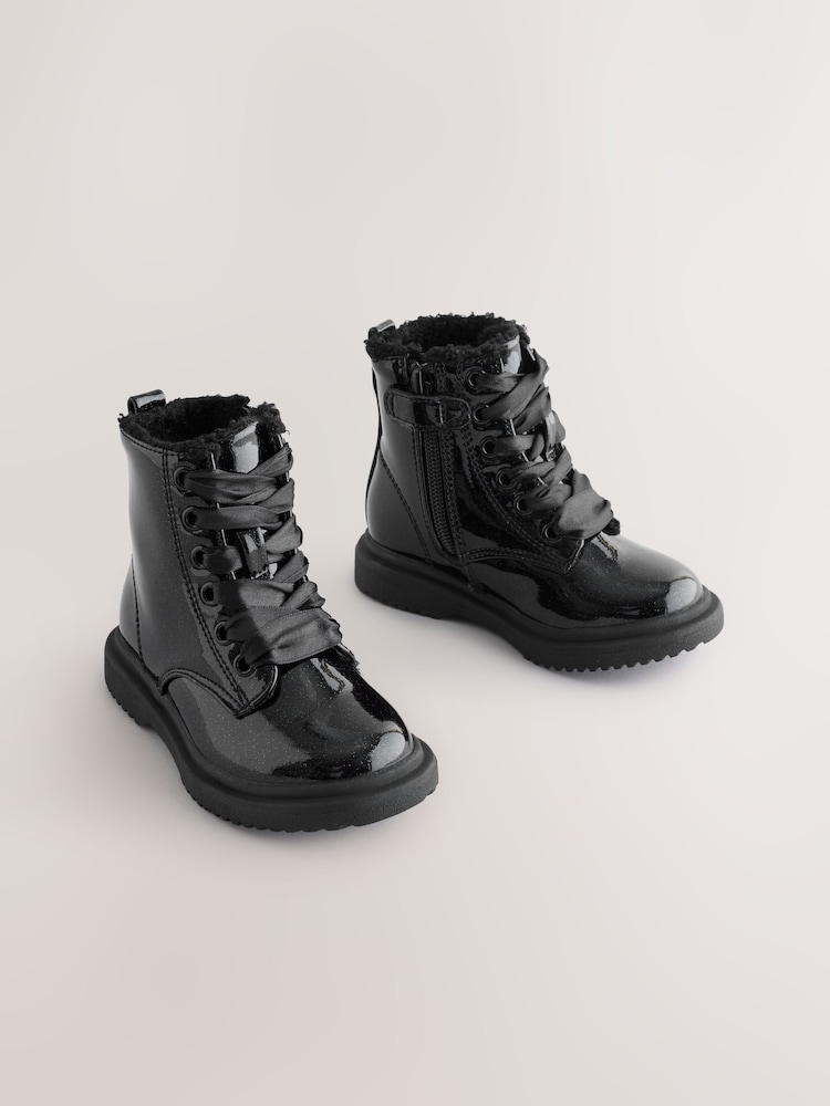 Black Patent Sparkle - Gležnjarji z vezalkami - Slika 1 iz 5 Black Patent Sparkle - Gležnjarji z vezalkami - Slika 1 iz 5