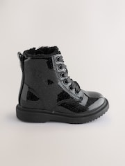 Black Patent Sparkle - Gležnjarji z vezalkami - Slika 2 iz 5