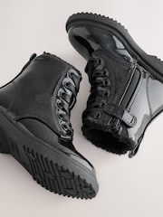 Black Patent Sparkle - Gležnjarji z vezalkami - Slika 3 iz 5
