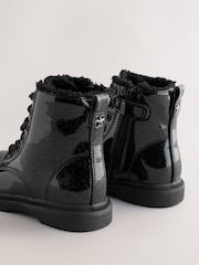 Black Patent Sparkle - Gležnjarji z vezalkami - Slika 4 iz 5