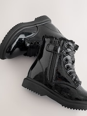 Black Patent Sparkle - Gležnjarji z vezalkami - Slika 5 iz 5