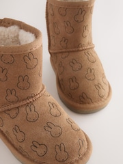 Tan Brown Miffy Tall Suede Pull-On Boots - Image 4 of 6