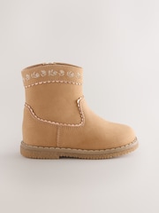 Tan Brown Standard Fit (F) Western Ankle Boots - Image 2 of 5