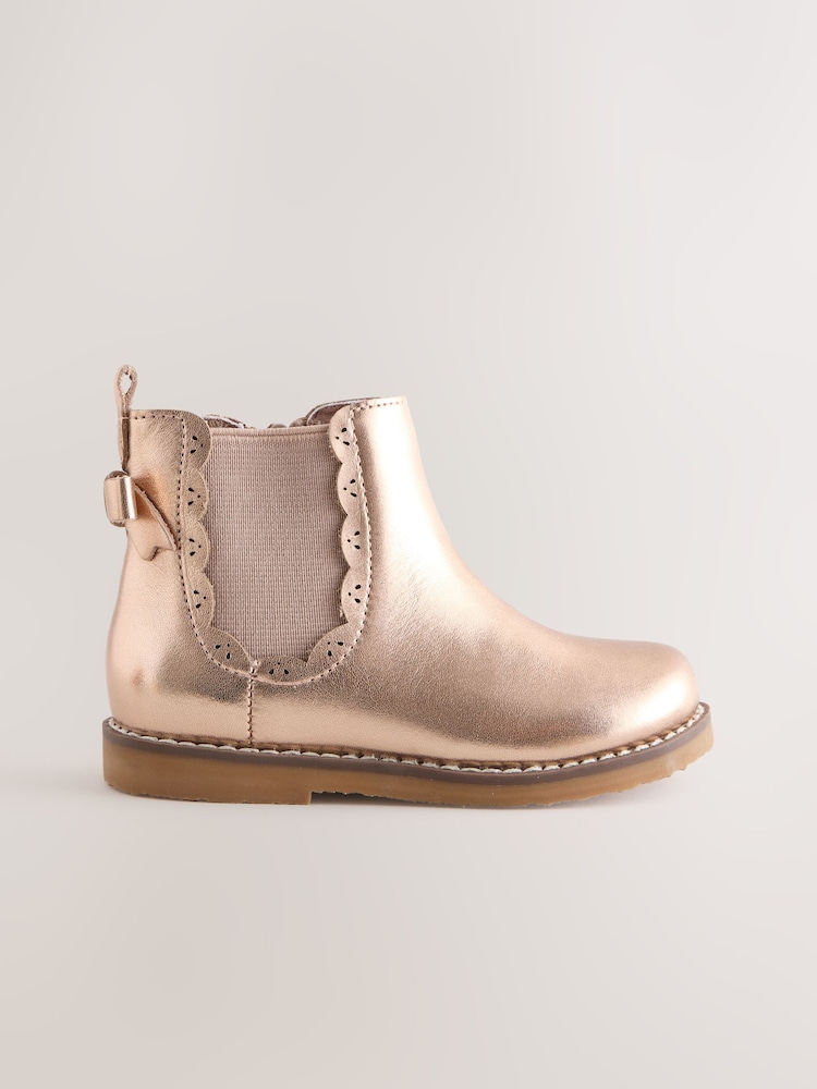 Rose Gold Standard Fit (F) Chelsea Ankle Boots - Image 2 of 5 Rose Gold Standard Fit (F) Chelsea Ankle Boots - Image 2 of 5