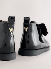 Black Patent Bow Detail Ankle Boots - Image 4 of 5