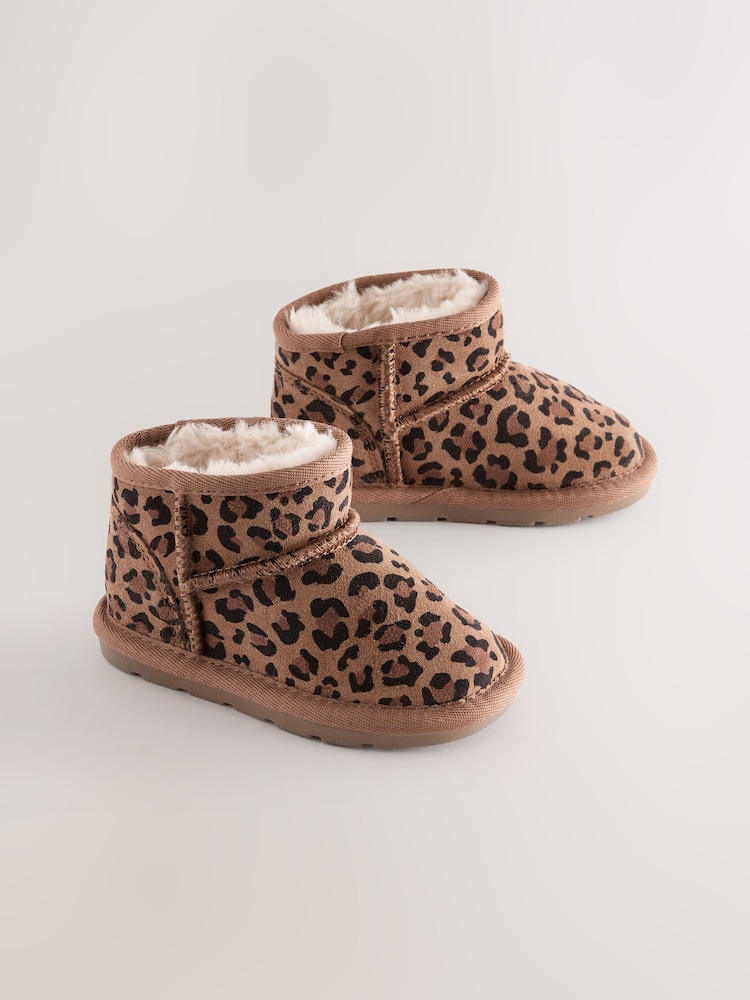 Animal Water Repellent Standard Fit (F) Print Suede Pull On Boots - Image 1 of 5 Animal Water Repellent Standard Fit (F) Print Suede Pull On Boots - Image 1 of 5