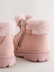 Pink Lace Up Faux Fur Lined Boots - Image 6 of 6