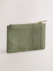 Khaki Green Zip Card Holder - Image 1 of 5