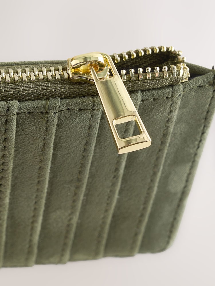 Khaki Green Zip Card Holder - Image 5 of 5