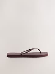 Chocolate Brown Square Toe Flip Flops - Image 4 of 7