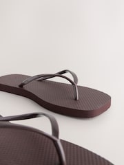 Chocolate Brown Square Toe Flip Flops - Image 5 of 7