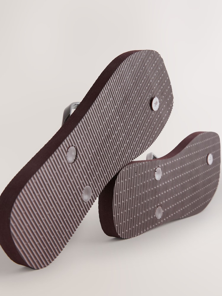 Chocolate Brown Square Toe Flip Flops - Image 7 of 7