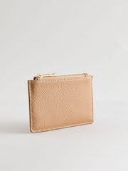 Tan Brown Zip Card Holder - Image 1 of 4