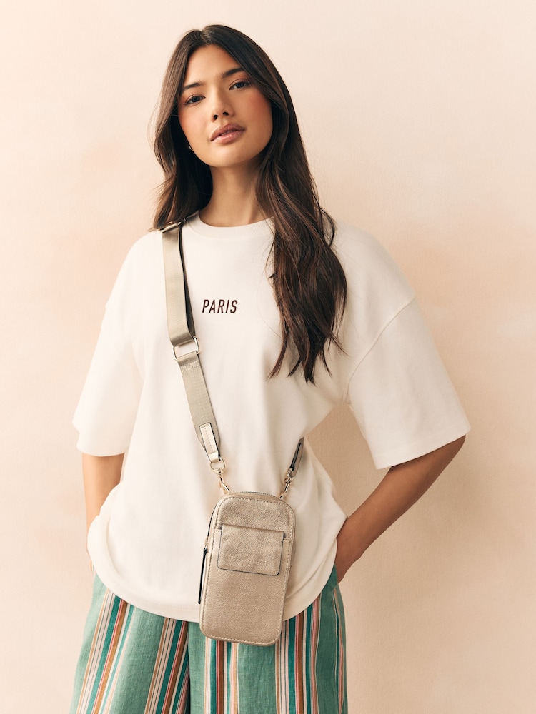 Dourado - Bolsa de telefone Cross-Body - Imagem 1 de 7