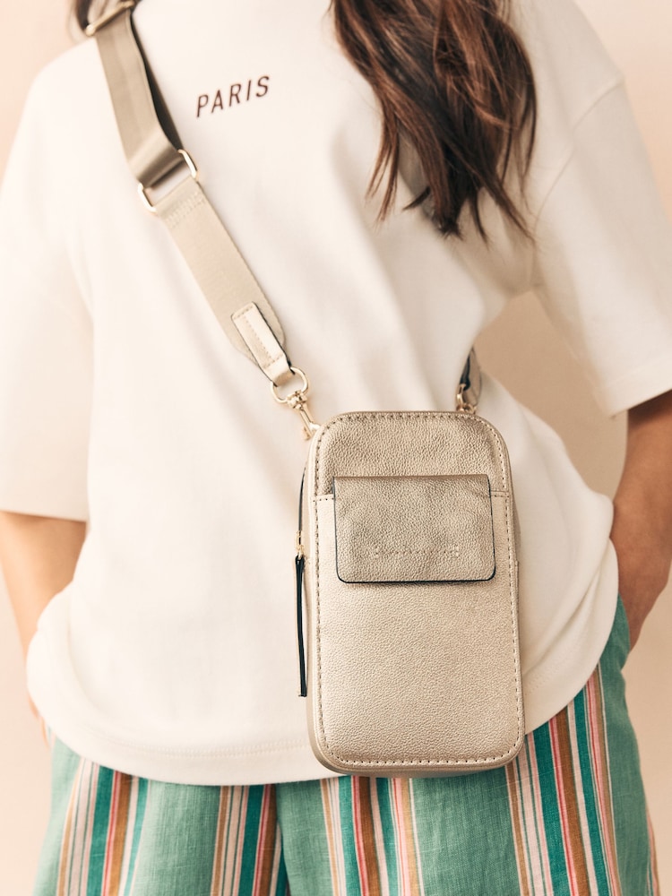 Dourado - Bolsa de telefone Cross-Body - Imagem 2 de 7