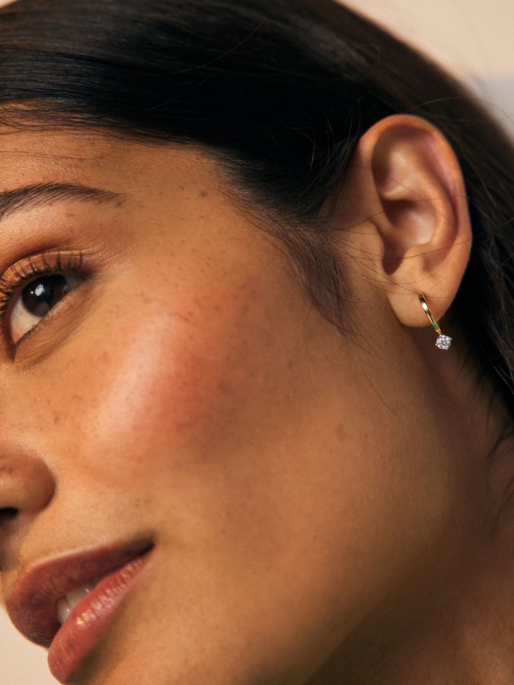 Gold Plated Sterling Silver Sparkle Earrings 2 Pack - Image 1 of 5