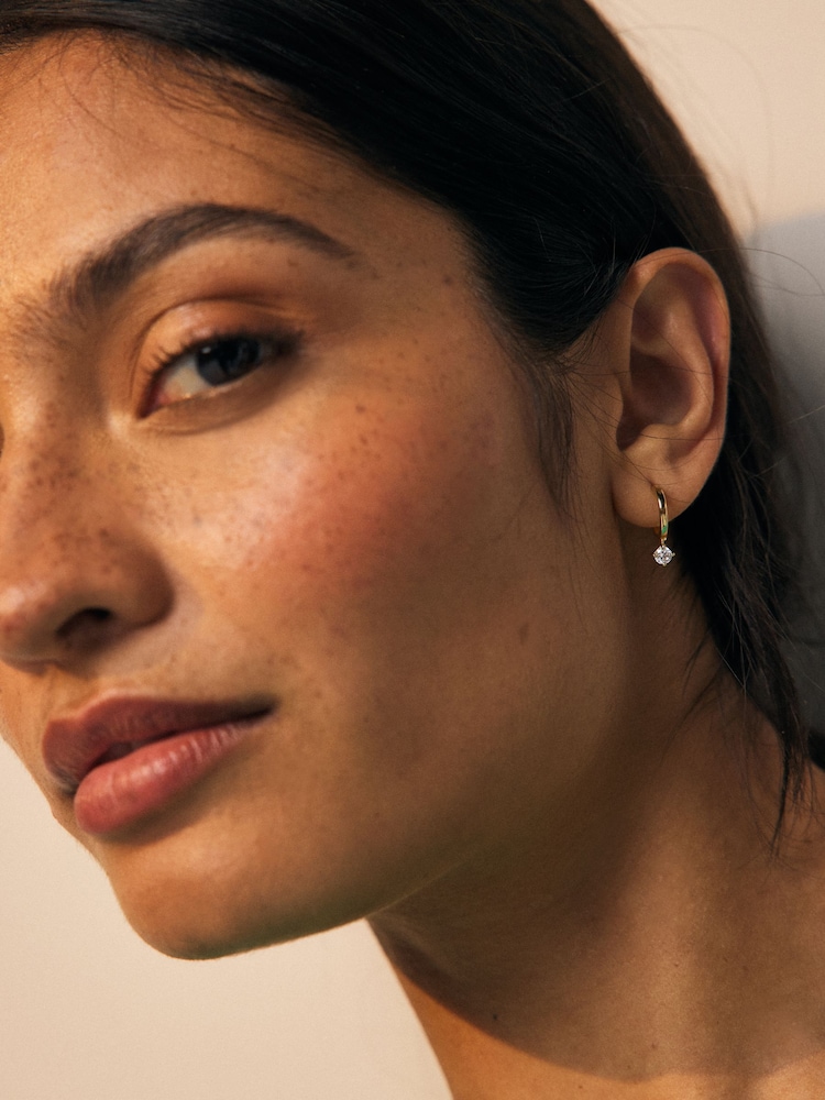 Gold Plated Sterling Silver Sparkle Earrings 2 Pack - Image 2 of 5