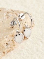 Sterling Silver Mother Of Pearl Hoop Earrings - Image 2 of 3