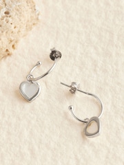 Sterling Silver Mother Of Pearl Hoop Earrings - Image 3 of 3