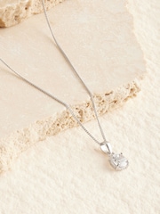 Sterling Silver Cubic Zirconia Pendant Necklace - Image 1 of 3