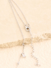 Sterling Silver Cubic Zirconia Drop Delicate Necklace - Image 4 of 5