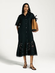 Sea New York Black Marja Embroidery Shirt Dress - Image 1 of 7