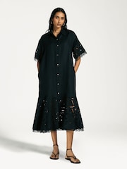 Sea New York Black Marja Embroidery Shirt Dress - Image 4 of 7