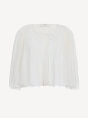Sea New York Cream Delilah Pleated Cupro Cape Blouse - Image 8 of 8