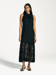 Sea New York Black Marja Embroidery Mesh Combo Tank Dress - Image 1 of 6