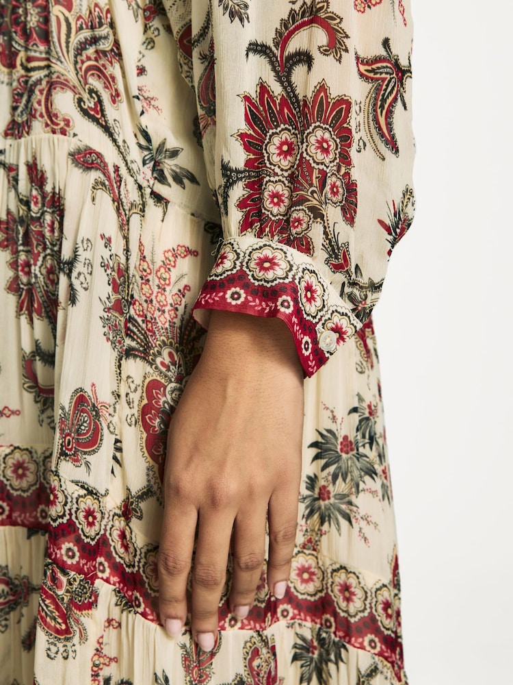 cassandra floral long sleeve midi dress SEA Cassandra Long Sleeve Midi Dress In Multi