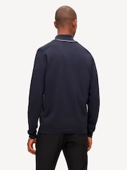 BOSS Dark Blue Logo Cotton Blend Jumper - Image 2 of 5
