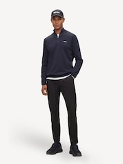 BOSS Dark Blue Logo Cotton Blend Jumper - Image 3 of 5