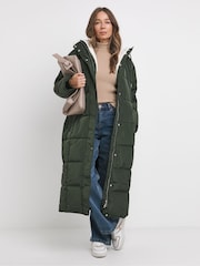 JD Williams Green Water Resistant Padded Maxi Coat - Image 1 of 4