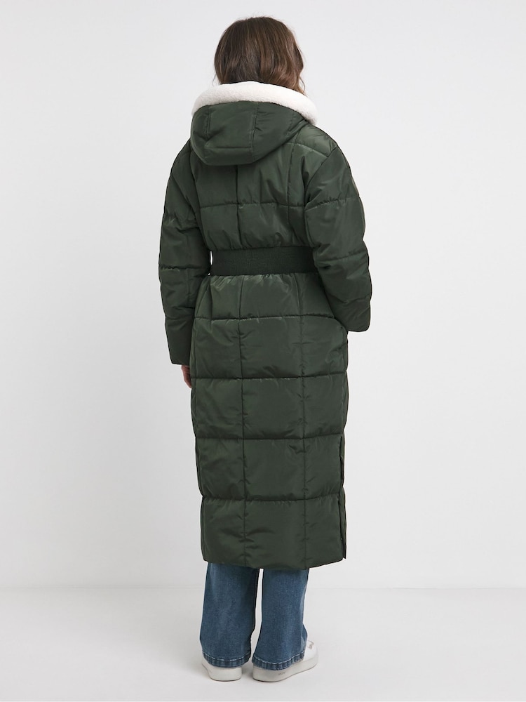 JD Williams Green Water Resistant Padded Maxi Coat - Image 2 of 4