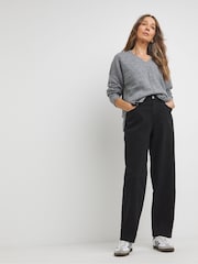 JD Williams Black Barrel Leg Jeans - Image 1 of 4