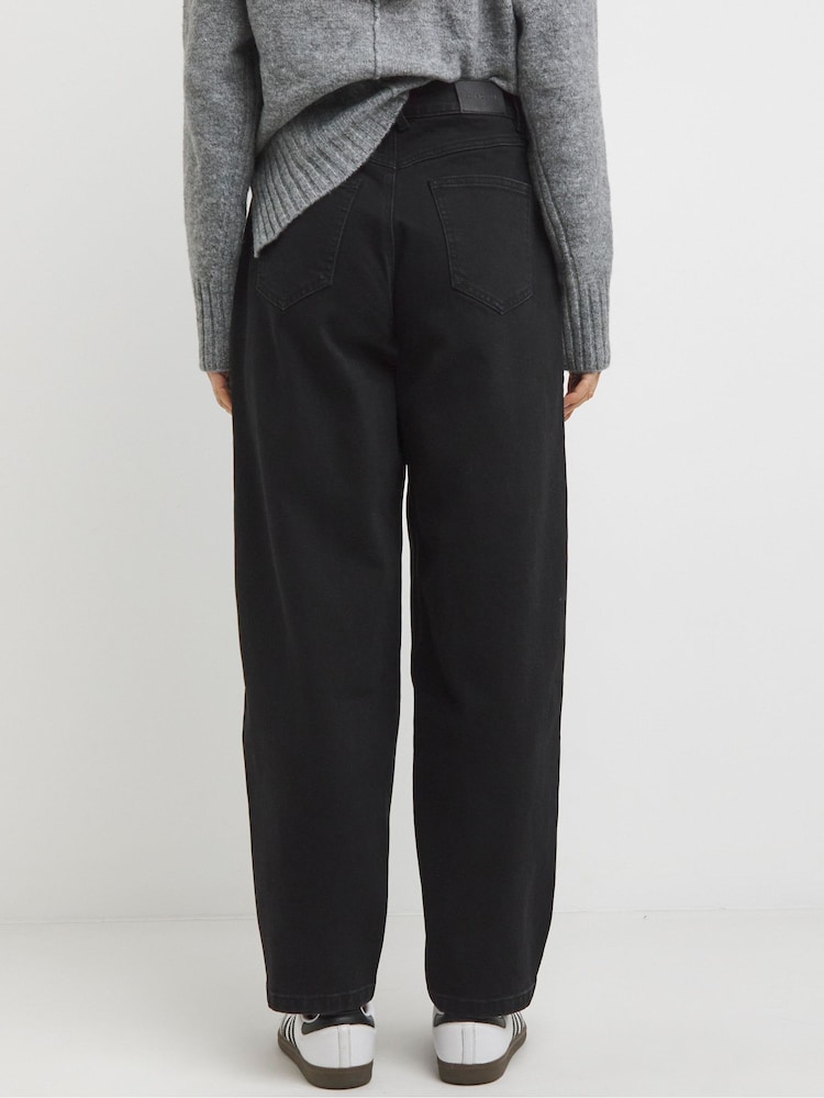 JD Williams Black Barrel Leg Jeans - Image 2 of 4