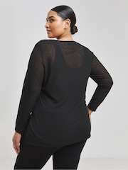 Simply Be 2 in 1 Onion Rib Mesh Top - Imagen 2 de 4