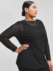 Simply Be 2 in 1 Onion Rib Mesh Top - Imagen 4 de 4