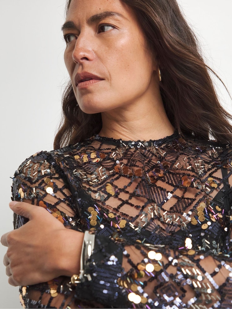 Buy Joanna Hope Beaded Shift Black Dress from Next USA Buy Joanna Hope Beaded Shift Black Dress from Next USA