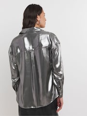 JD Williams Silver Long Sleeve Shirt - Image 2 of 4