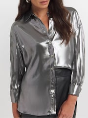 JD Williams Silver Long Sleeve Shirt - Image 4 of 4