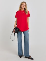 Simply Be Red Curved Hem Longline 100% Cotton T-Shirts 2 Pack - Image 3 of 4