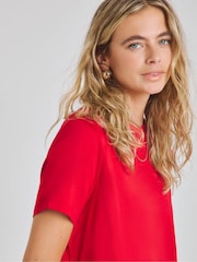 Simply Be Red Curved Hem Longline 100% Cotton T-Shirts 2 Pack - Image 4 of 4