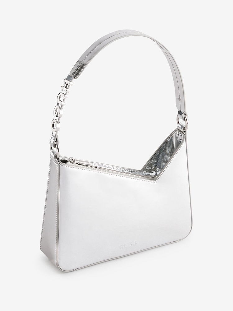 HUGO Black Metallic Logo Strap Shoulder Bag - Image 2 of 3 HUGO Black Metallic Logo Strap Shoulder Bag - Image 2 of 3