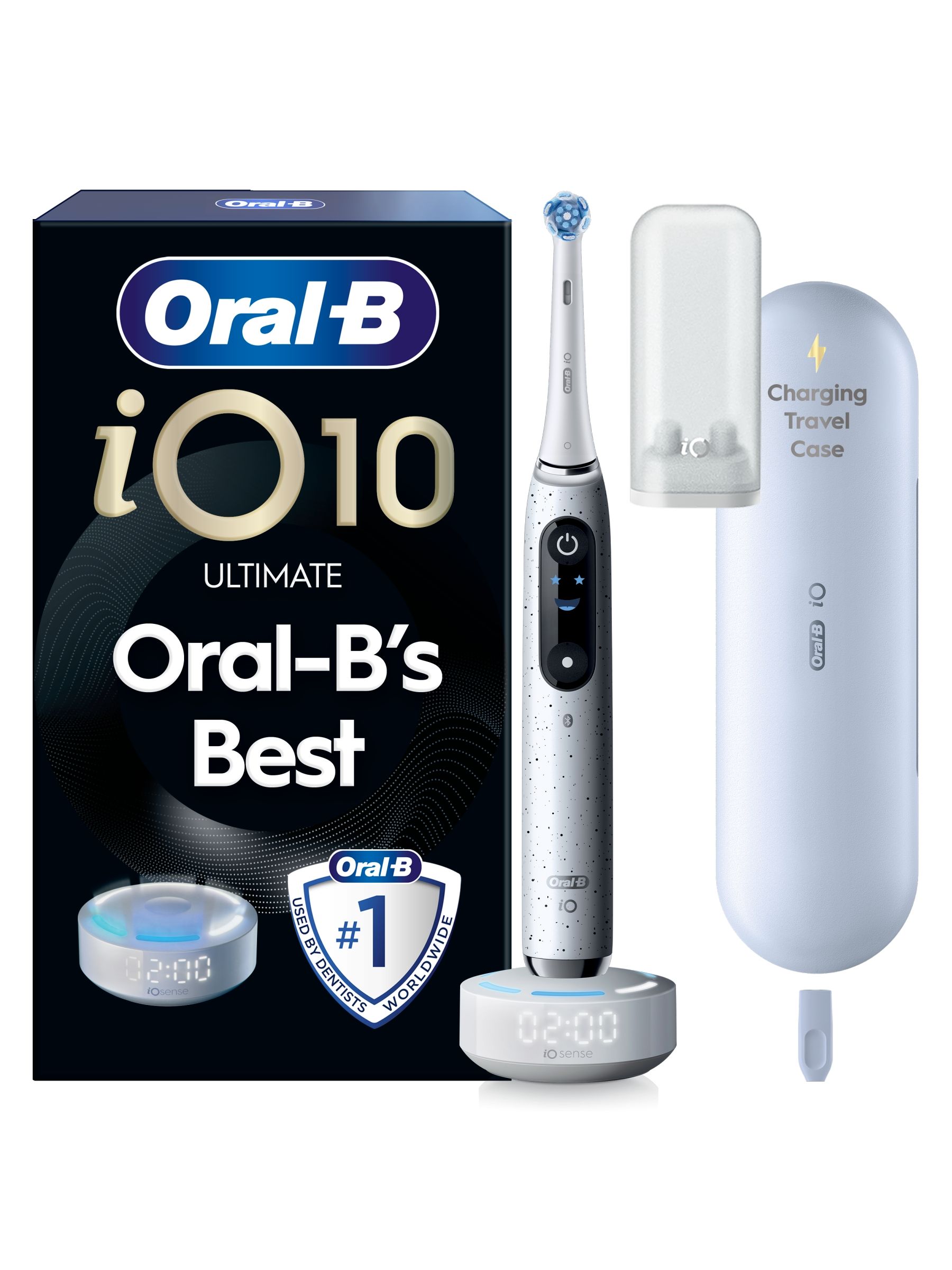 Oral-B iO10 Stardust White Electric Toothbrush + Charging Travel Case, One Colour, Women - Image 12